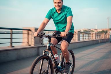 Мужчина 42 лет на велосипеде на набережной Ростова-на-Дону